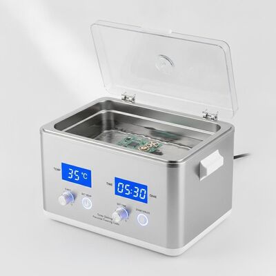 Pengaturan Pemanasan 0-80 Celsius Pembersih Ultrasonik Meja Atas Dengan Pengaturan Timer 0-30 Menit Cocok untuk tugas pembersih presisi