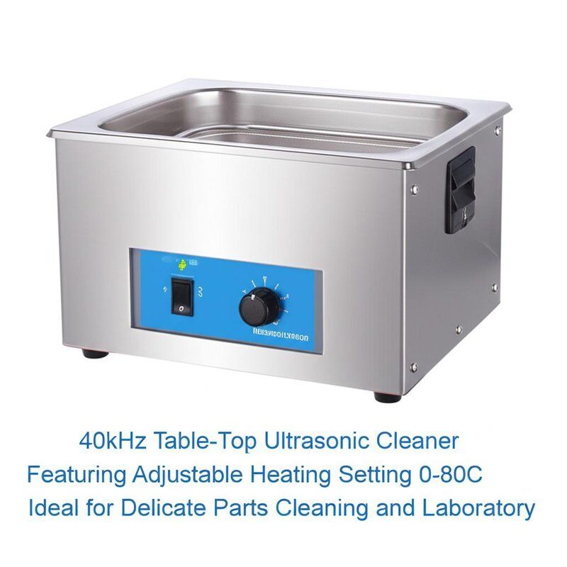 40kHz Table-Top Ultrasonic Cleaner Featuring Adjustable Heating Setting 0-80C Ideal for Delicate Parts Cleaning and Laboratory